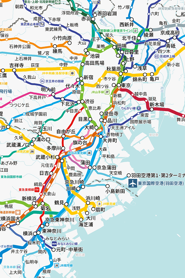 [改进前] 地图缩小时，平行路线、地铁轨道和许多车站名称会消失