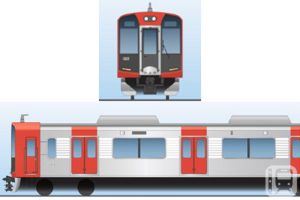 阪神1000系列列车的新设计采用“Re Vermilion”配色方案（阪神电铁提供）